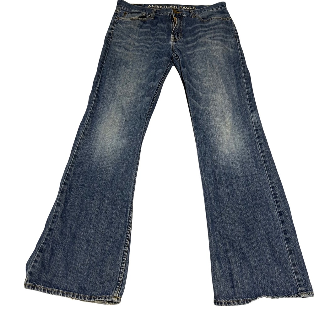 American Eagle Bootcut Jeans Mens 33 34 Blue Medium Wash 100% Cotton Denim